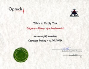 2009 - Optech. Operation training - ALTM 3100EA